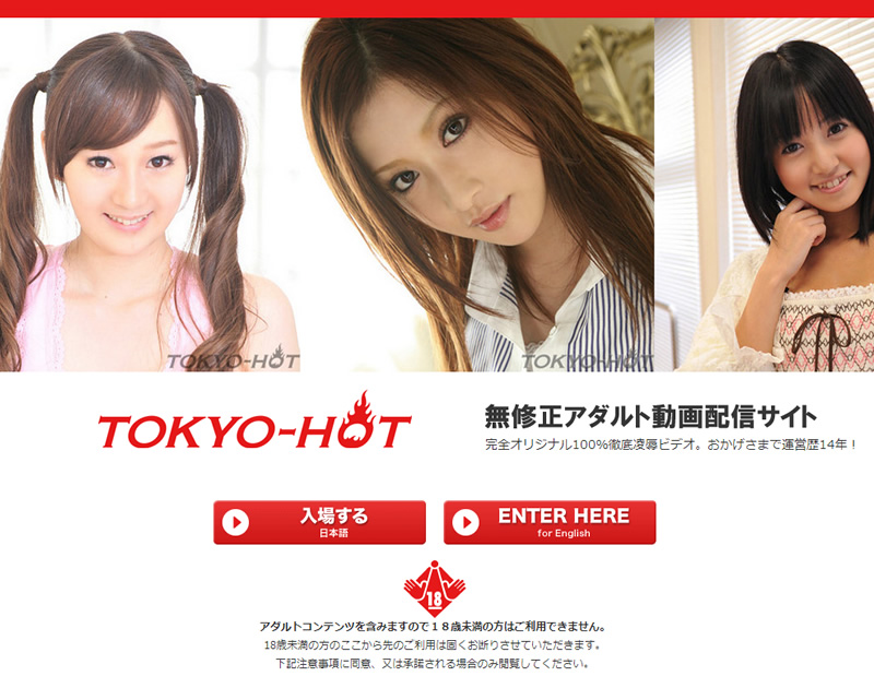 TOKYO-HOT 公式サイト入口